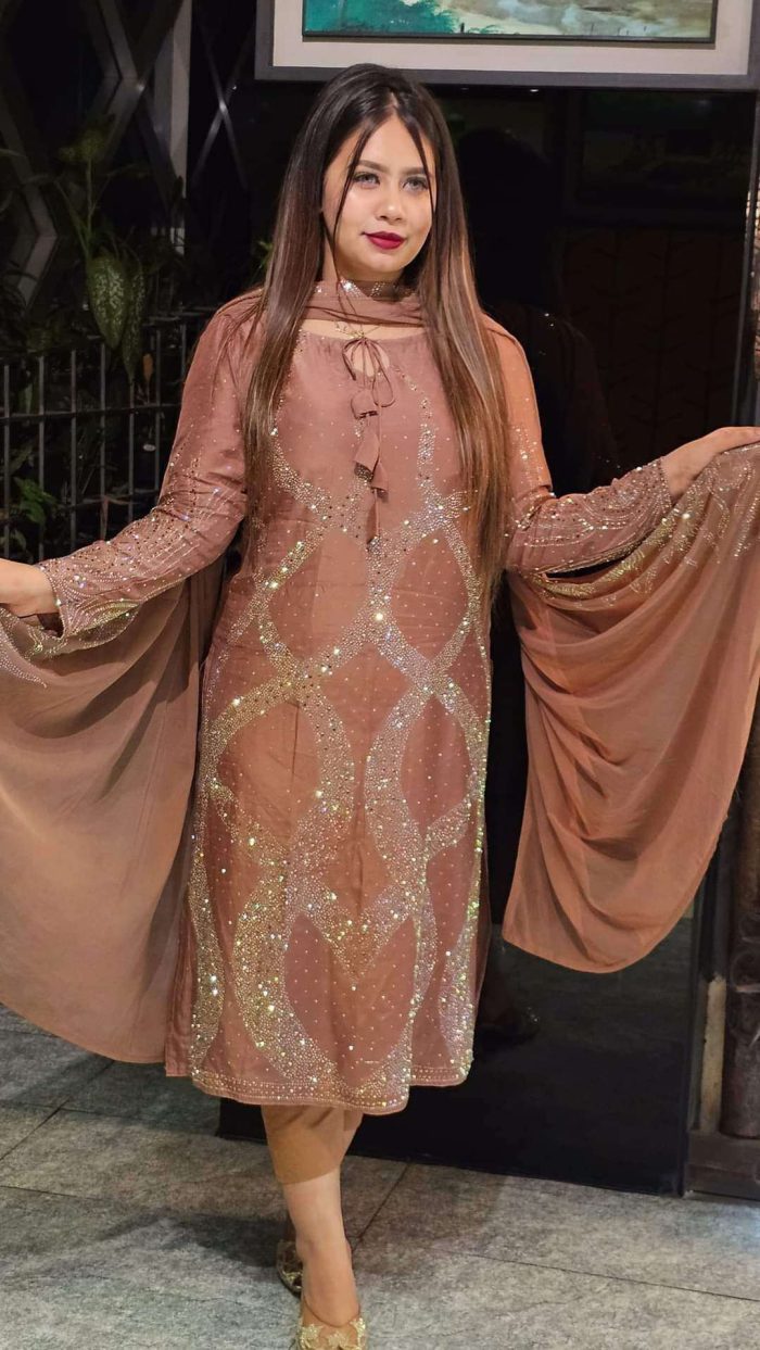 Stone Embellished Three-Piece Set