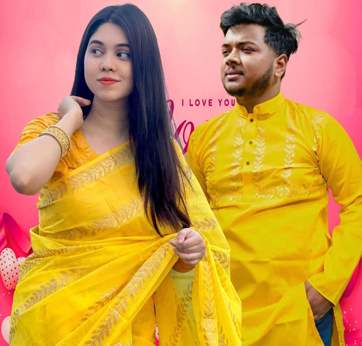 Eid Special Saree-Panjabi Couple Set – A Perfect Blend of Style & Tradition! - Image 6