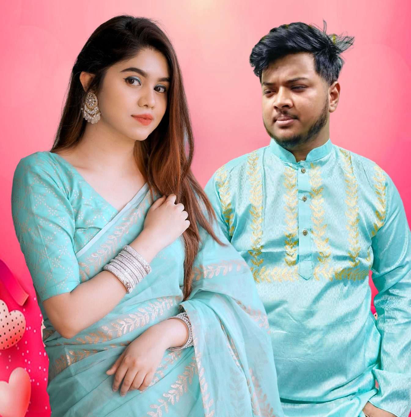 Eid Special Saree-Panjabi Couple Set – A Perfect Blend of Style & Tradition! - Image 5