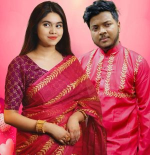 Eid Special Saree-Panjabi Couple Set – A Perfect Blend of Style & Tradition!