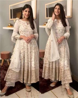 Semi-Stitched Anarkali Gown – A Perfect Blend of Style & Comfort!
