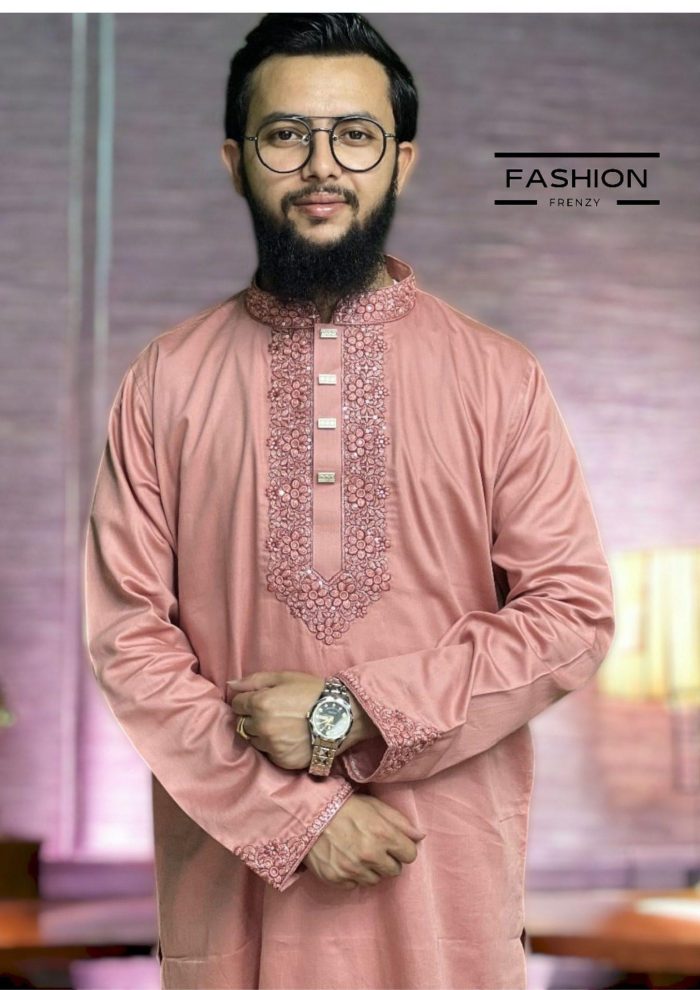 Satin Cotton Fabric Panjabi - Image 2