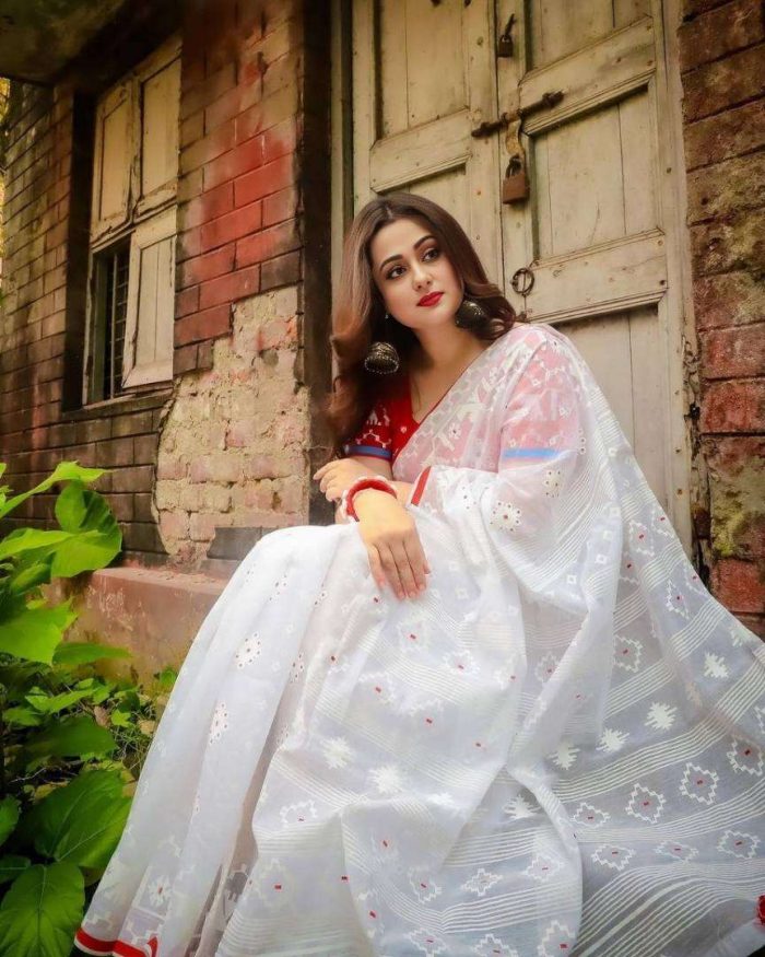 Premium Skin Print Half Silk Saree