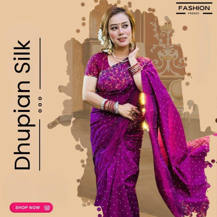 Dhupian Silk Saree – A Touch of Luxury with a Splash of Style! - Image 2