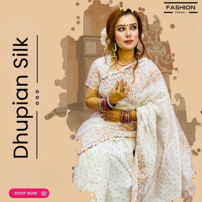 Dhupian Silk Saree – A Touch of Luxury with a Splash of Style!