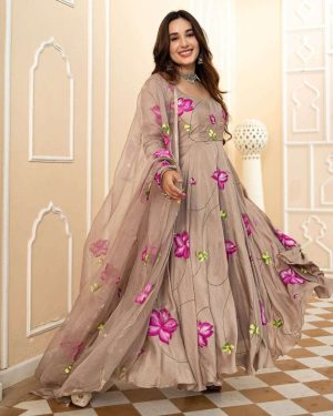 Indian Georgette with Highlight Screen Print