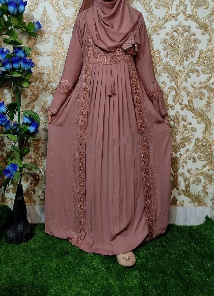 Embroidery Koti Borka with Hijab – Full Set