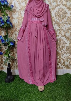 Embroidery Koti Borka with Hijab – Full Set