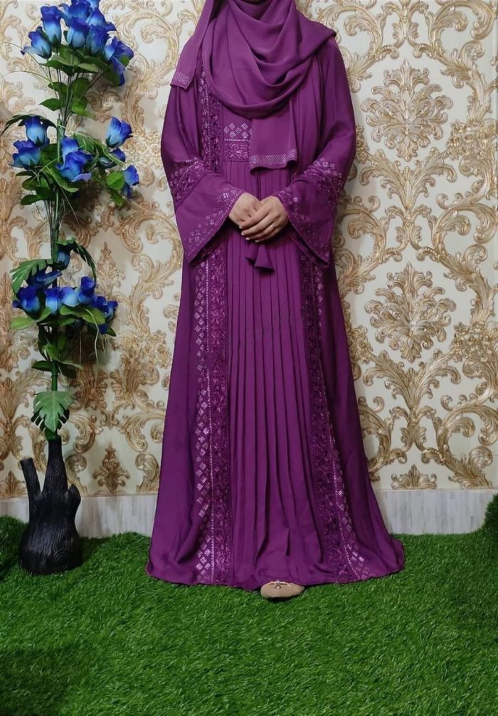 Embroidery Koti Borka with Hijab – Full Set