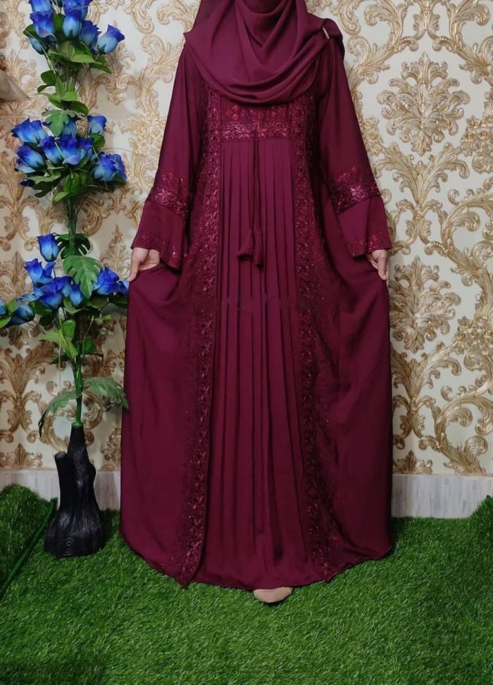 Embroidery Koti Borka with Hijab – Full Set