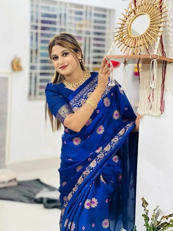 Premium Japani Silk Screen Print Sharee with Blouse Piece
