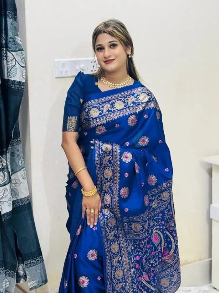 Premium Japani Silk Screen Print Sharee with Blouse Piece