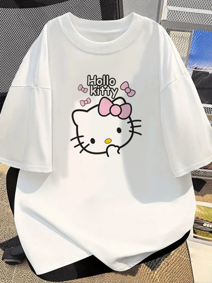 Drop Shoulder Ladies Hello Kitty T-shirt