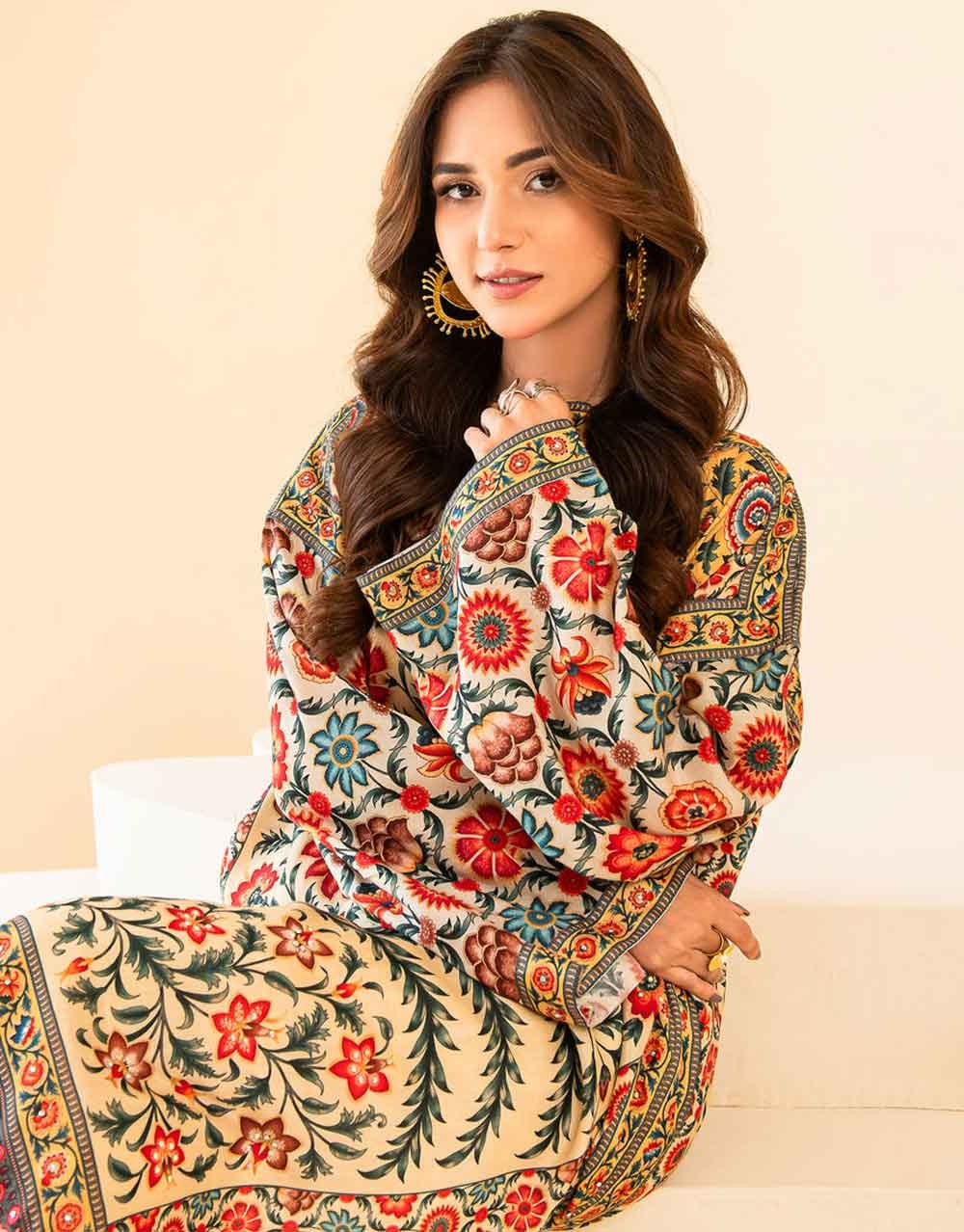 Digital Print Cherry Silk Two Piece – Effortless Elegance in Every Stitch!