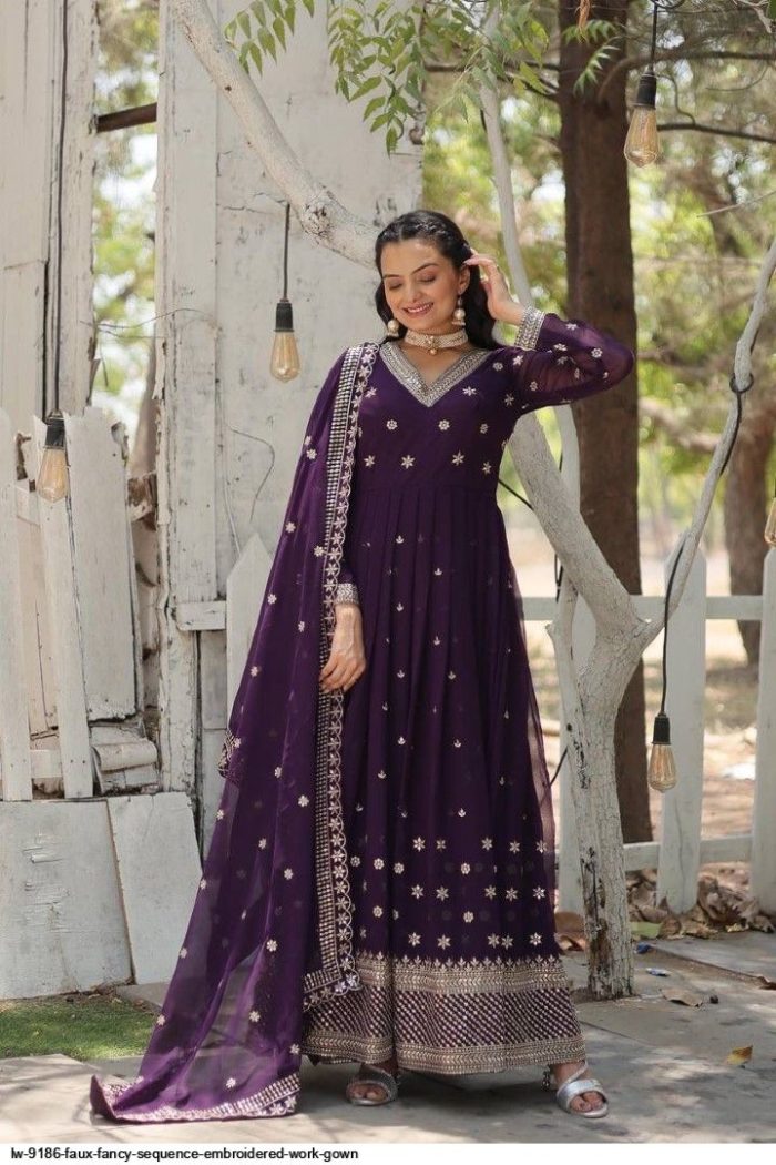 Three Piece Party Gown Purple - Image 3