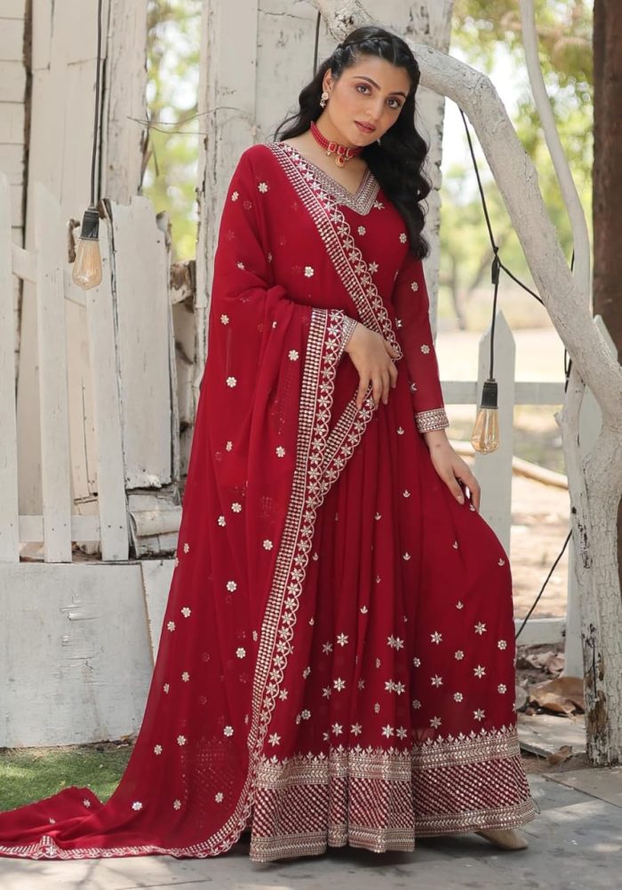 Three Piece Party Gown red