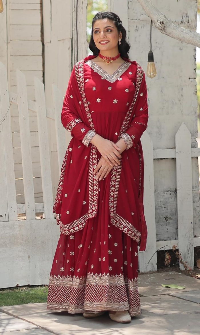 Three Piece Party Gown red
