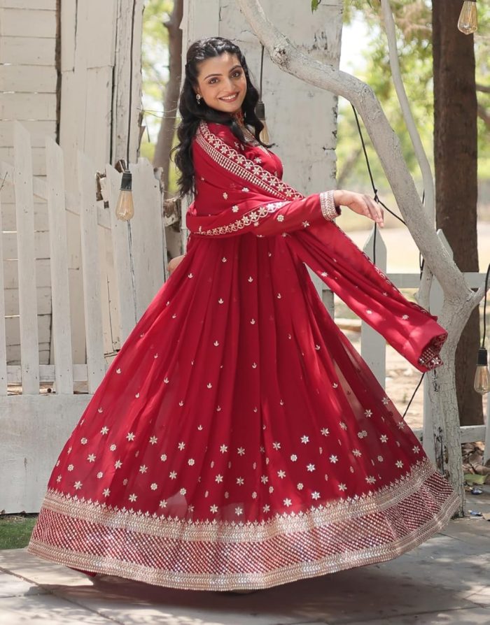 Three Piece Party Gown red