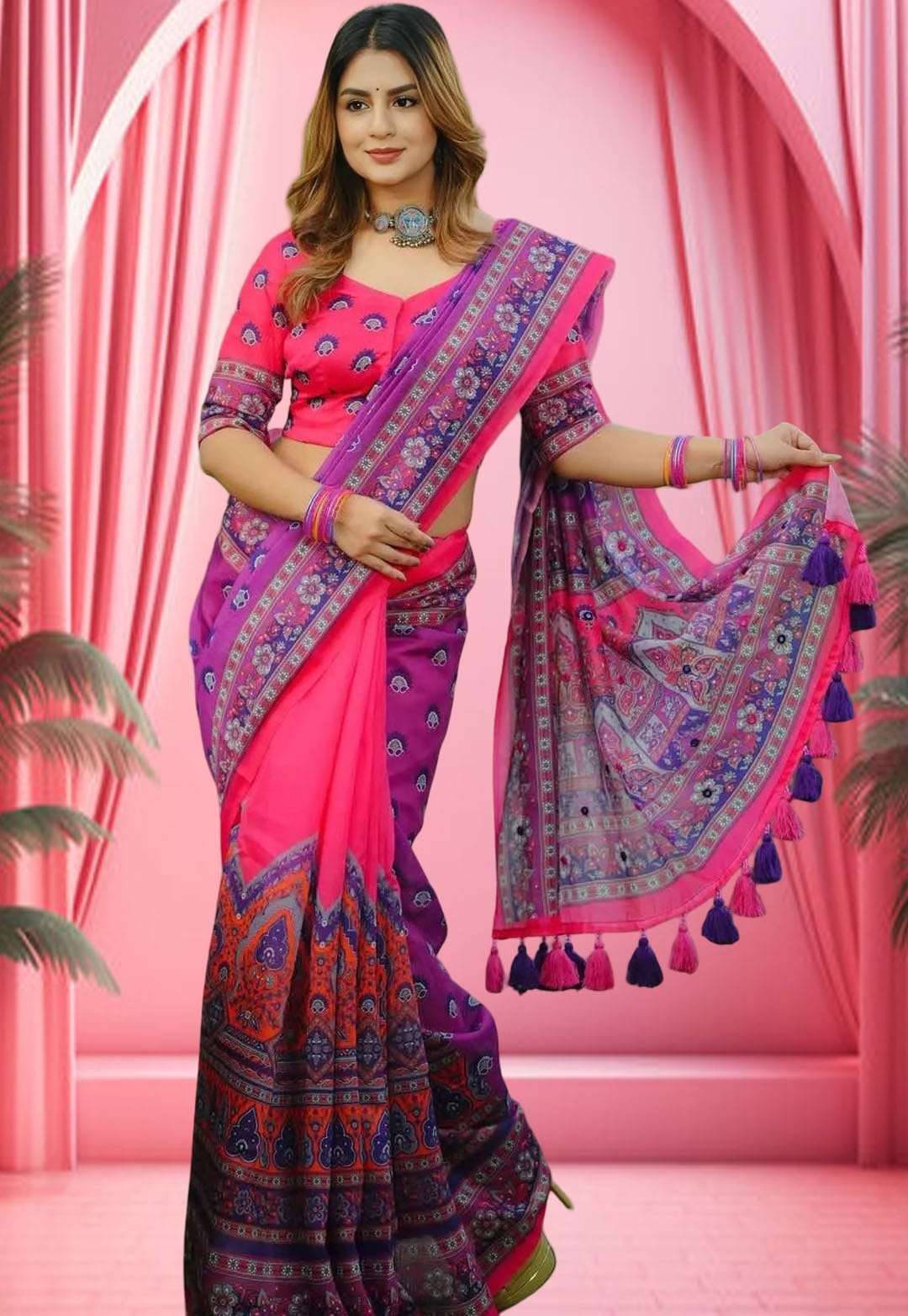 Digital Print Premium Chanduri Silk Sharee