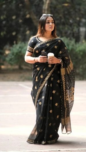 Afsan Print Sharee with Blouse Piece V5