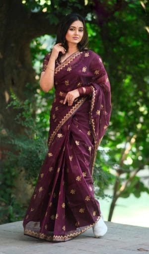 Afsan Print Sharee with Blouse Piece V2