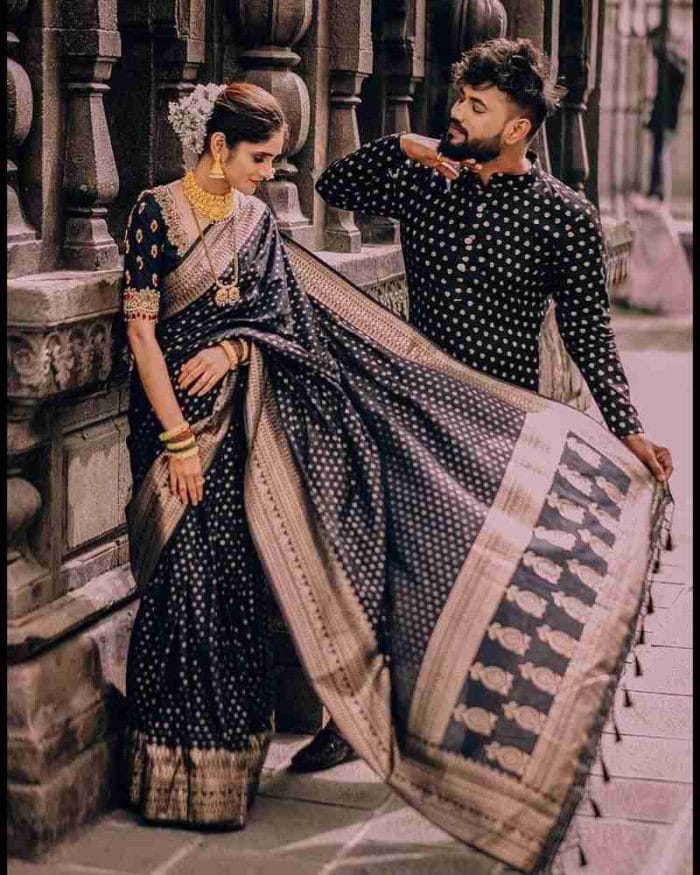 Sharee & Panjabi Premium Couple Set
