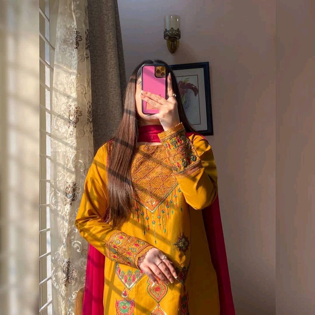 Premium Sequence Embroidery Three-Piece Set
