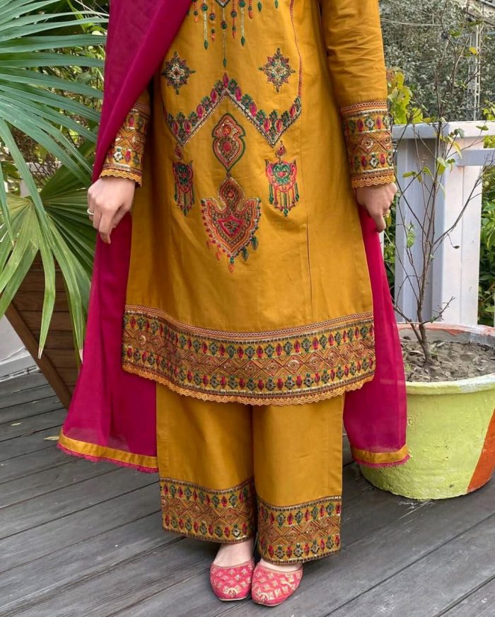 Premium Sequence Embroidery Three-Piece Set