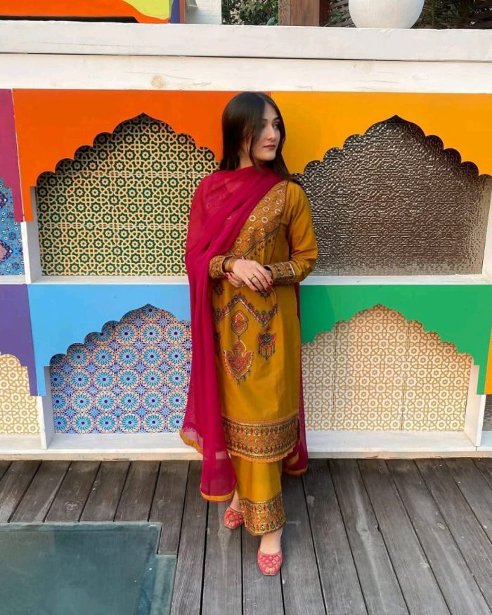 Premium Sequence Embroidery Three-Piece Set