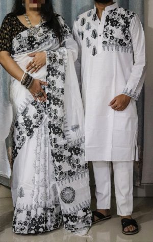 Premium Sharee-Panjabi Couple Set