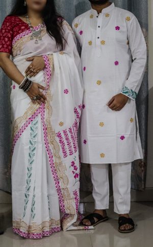 Premium Sharee-Panjabi Couple Set
