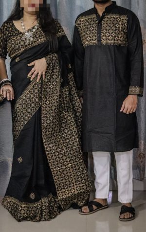 Premium Sharee-Panjabi Couple Set