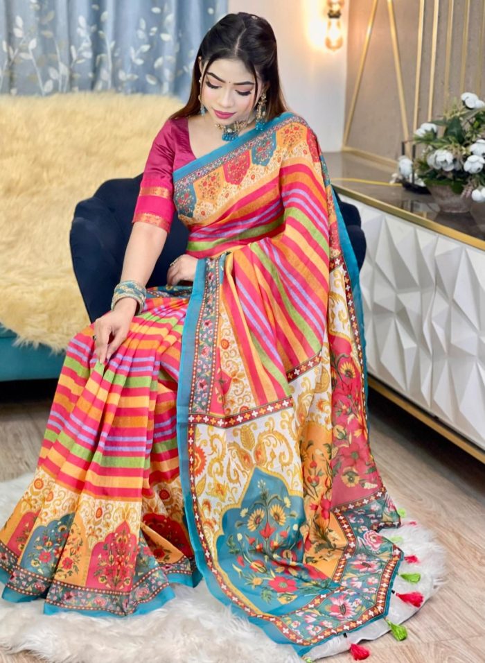 Digital Print Saree Premium Stylish Collection