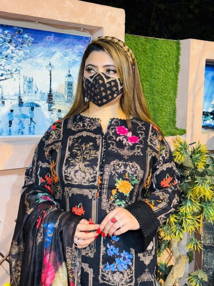 Dubai Cherry Kamiz & Salwar with Georgette Orna