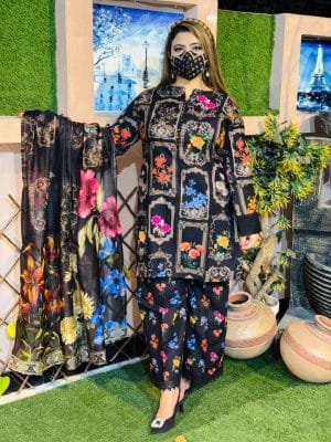Dubai Cherry Kamiz & Salwar with Georgette Orna
