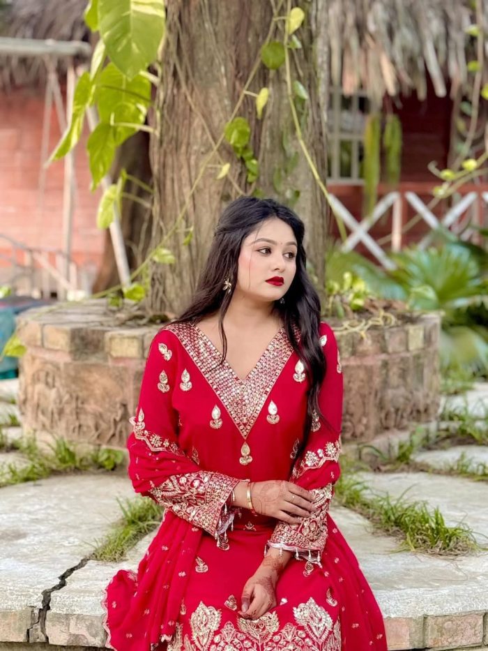 Luxury Indian Fox Georgette Three-Piece Set