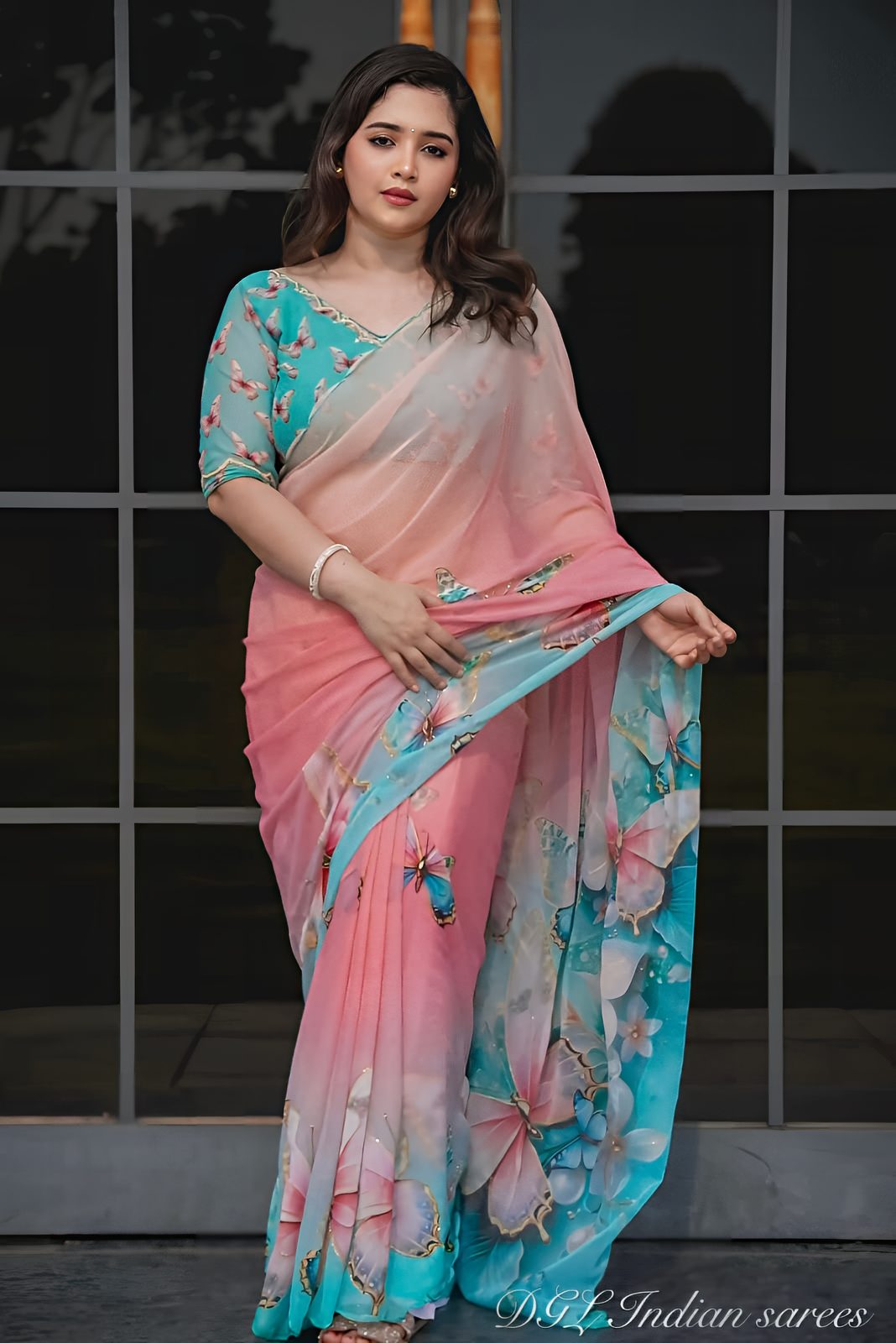 Premium Digital Print Topetor Silk Sharee