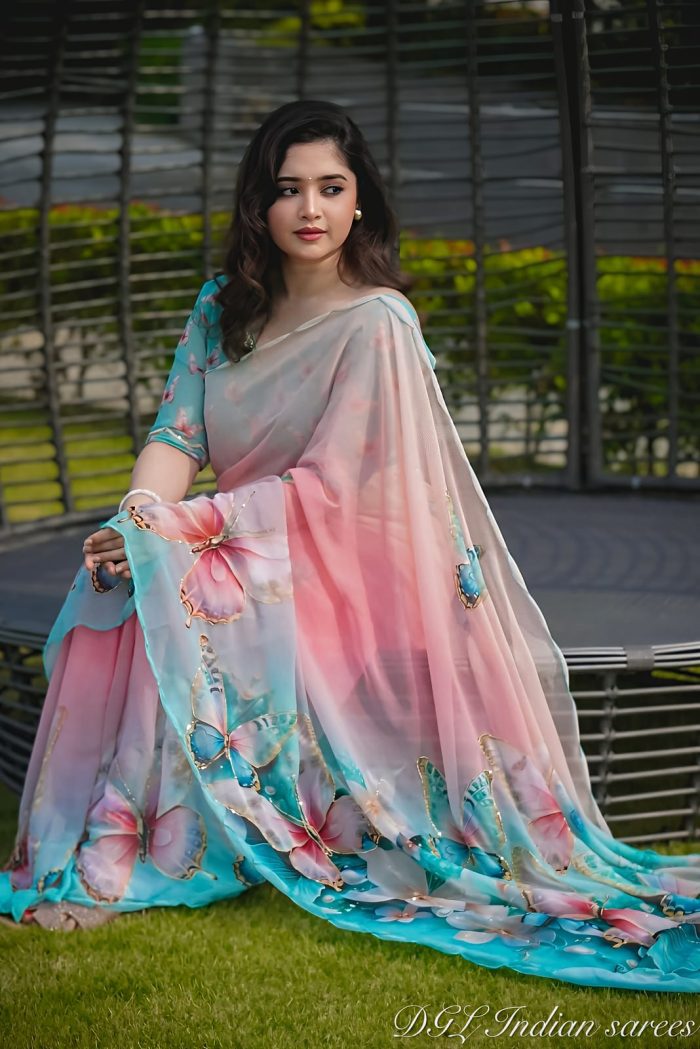 Premium Digital Print Topetor Silk Sharee